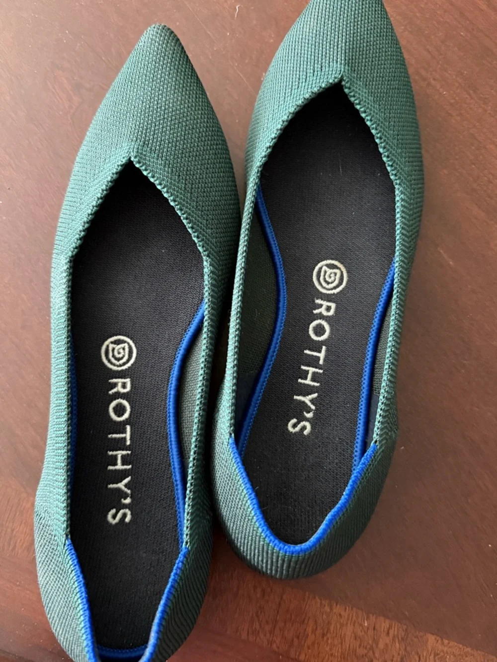 Rothy's Women's Pointed Knit Flats in Green - Picture 4 of 6